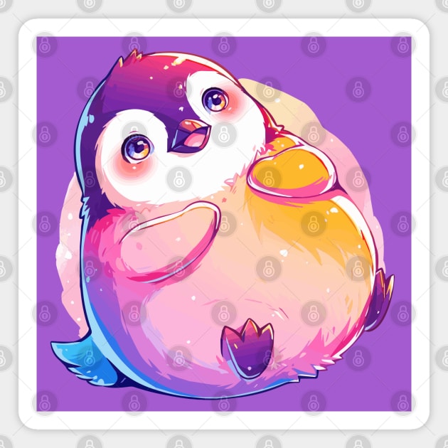 Happy baby penguin with vivid colors Magnet by etherElric